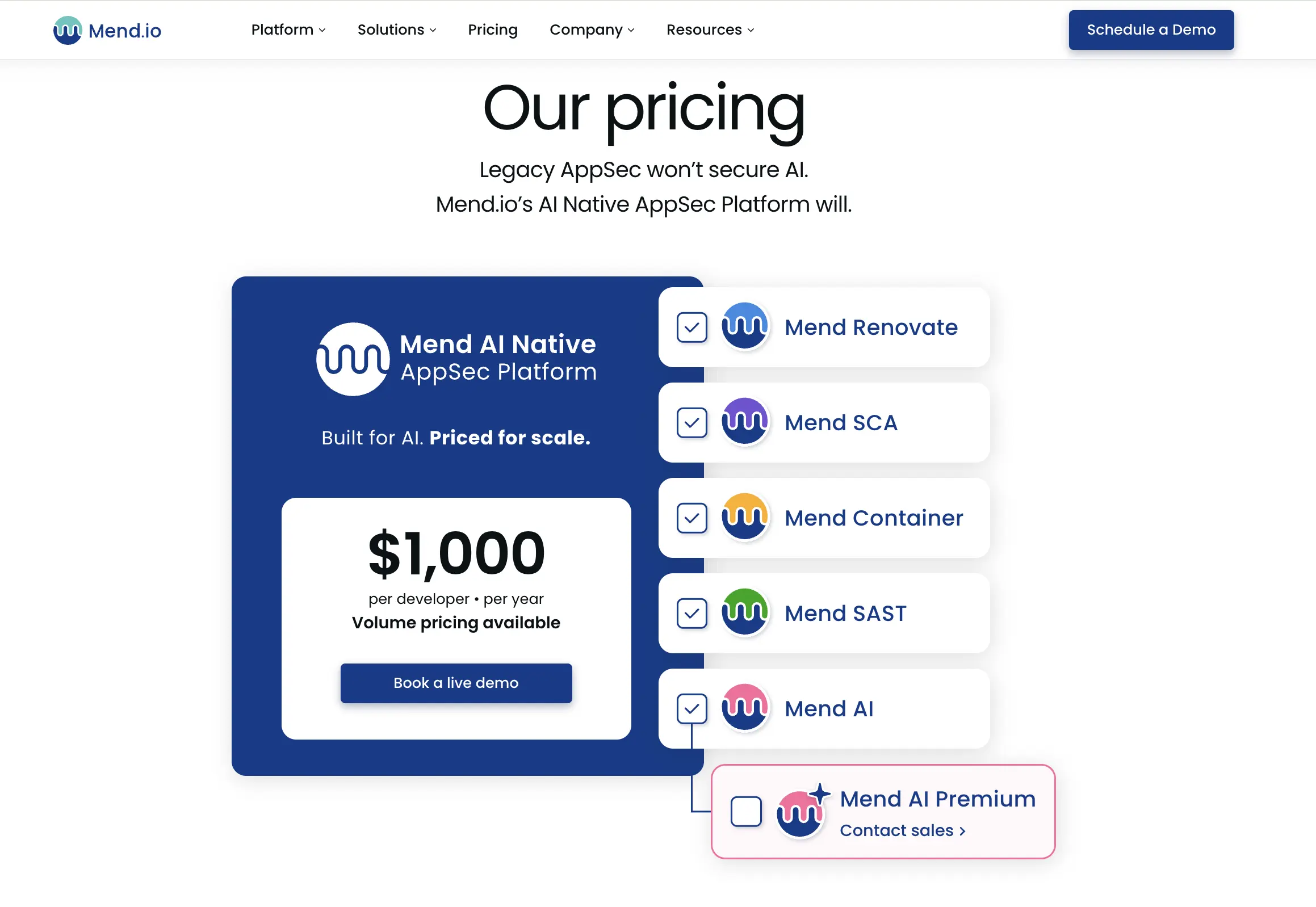 mend pricing